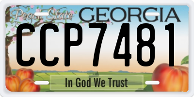 GA license plate CCP7481