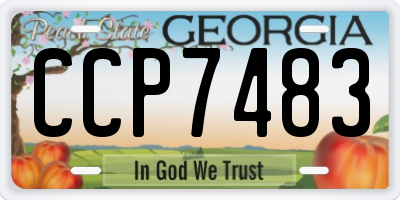 GA license plate CCP7483