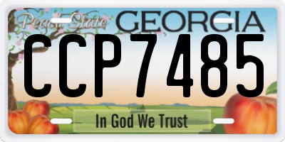 GA license plate CCP7485