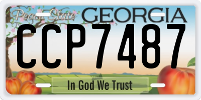 GA license plate CCP7487