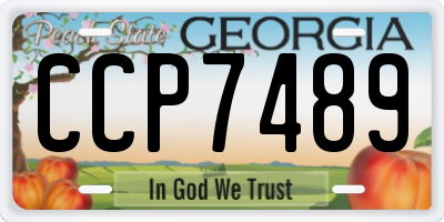 GA license plate CCP7489