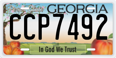 GA license plate CCP7492