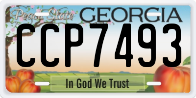 GA license plate CCP7493