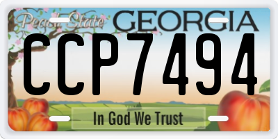 GA license plate CCP7494