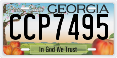 GA license plate CCP7495