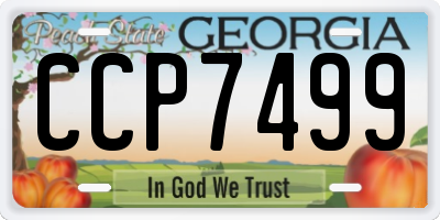 GA license plate CCP7499