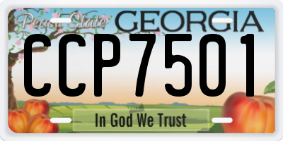 GA license plate CCP7501