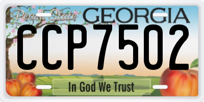 GA license plate CCP7502