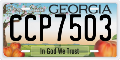 GA license plate CCP7503