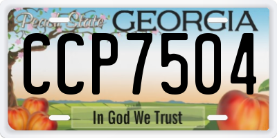 GA license plate CCP7504