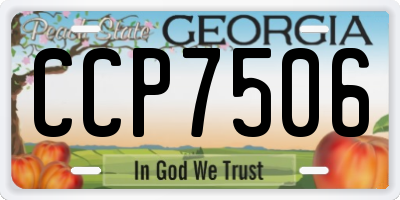 GA license plate CCP7506