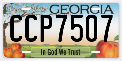 GA license plate CCP7507