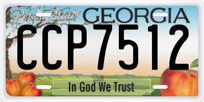 GA license plate CCP7512