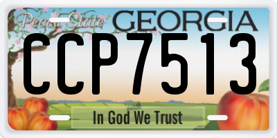 GA license plate CCP7513