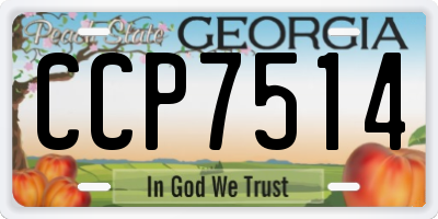 GA license plate CCP7514