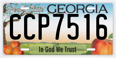 GA license plate CCP7516