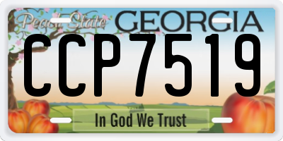 GA license plate CCP7519