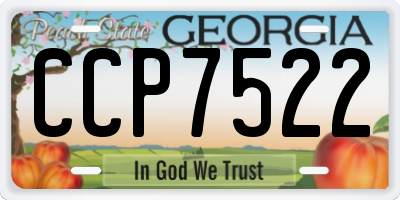 GA license plate CCP7522