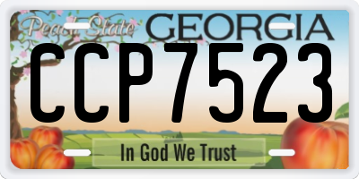 GA license plate CCP7523