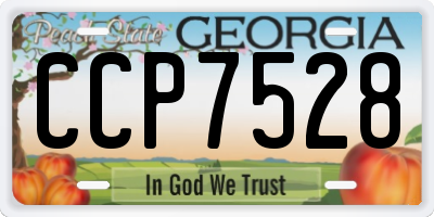 GA license plate CCP7528