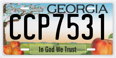 GA license plate CCP7531
