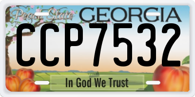 GA license plate CCP7532