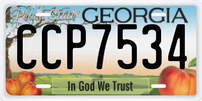 GA license plate CCP7534