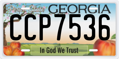 GA license plate CCP7536