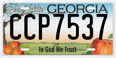 GA license plate CCP7537