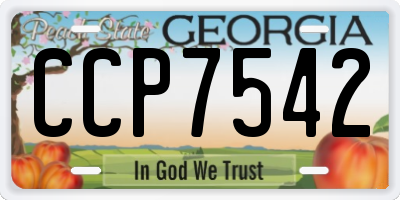 GA license plate CCP7542