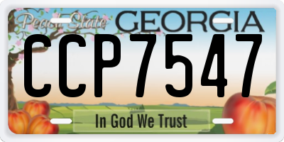 GA license plate CCP7547