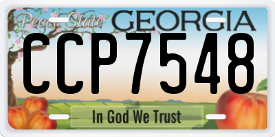 GA license plate CCP7548