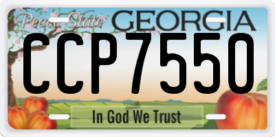 GA license plate CCP7550