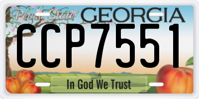 GA license plate CCP7551