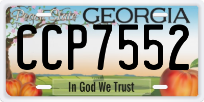 GA license plate CCP7552