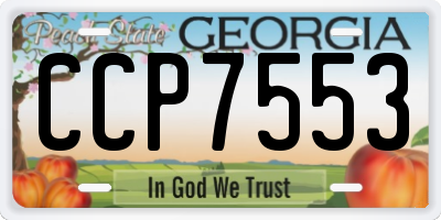 GA license plate CCP7553