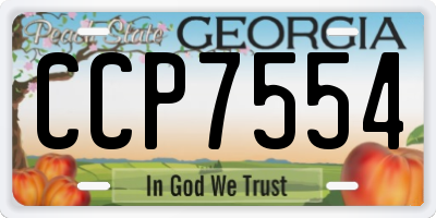 GA license plate CCP7554