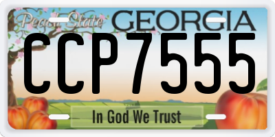 GA license plate CCP7555