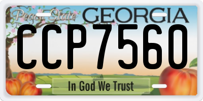 GA license plate CCP7560