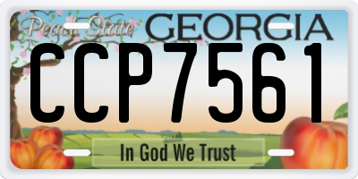 GA license plate CCP7561
