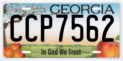GA license plate CCP7562