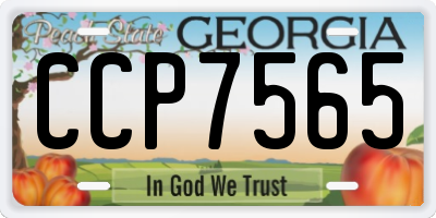 GA license plate CCP7565