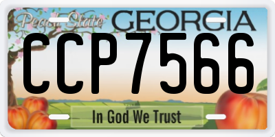 GA license plate CCP7566