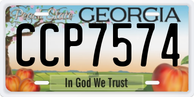 GA license plate CCP7574