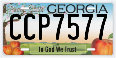 GA license plate CCP7577
