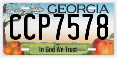 GA license plate CCP7578