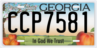 GA license plate CCP7581