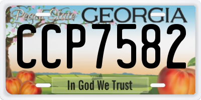 GA license plate CCP7582