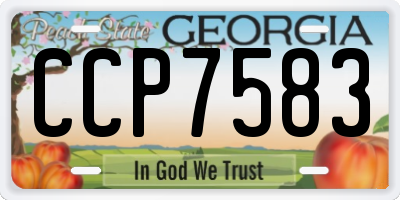 GA license plate CCP7583