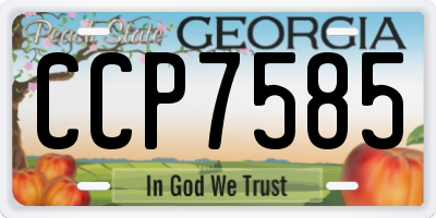 GA license plate CCP7585